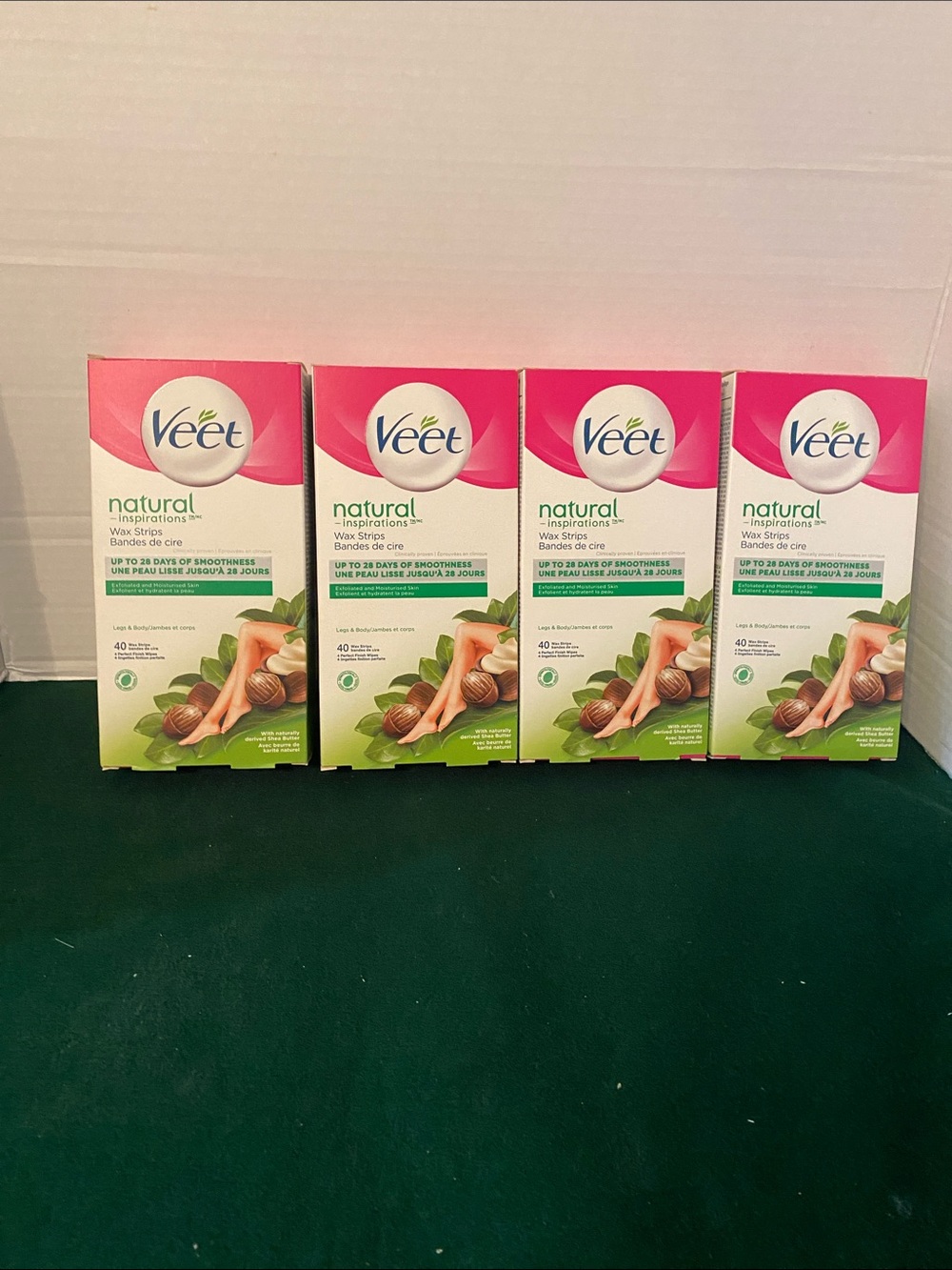 4 X Veet Natural Inspiration Wax Strips 40 wax strips. Exp.2024
